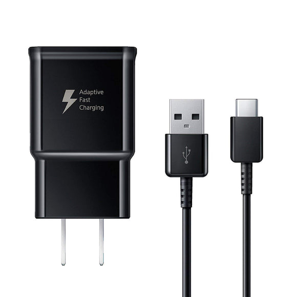 Adaptive Fast Charger for Samsung Galaxy S10 S9 S9 Plus Note 9 S8 Active S8+ Note 8 Tab S3 Plus Cell Phones [Wall Charger + Type-C USB Cable]