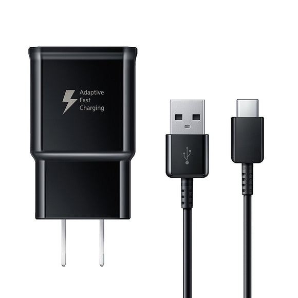 Adaptive Fast Charger Compatible with ZTE Blade X [Wall Charger + Type-C USB Cable] Dual voltages for up to 60% Faster Charging! BLACK