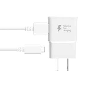 Adaptive Fast Charger Compatible with HTC U11 Eyes [Wall Charger + Type-C USB Cable] Dual voltages for up to 60% Faster Charging! WHITE