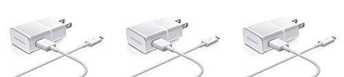 Samsung 2-Amp Adapter Data Cable for Samsung Mobiles, 3 Pack - Non-Retail Packaging - White