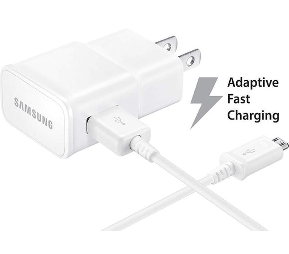 Adaptive Fast Charger Compatible with Samsung Galaxy J7 [Wall Charger + 5 Feet USB Cable] WHITE
