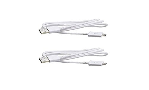 Samsung Micro USB Charging Data Cable for Galaxy S2/S3/S4/Note 1/2, 2 Pack - Non-Retail Packaging - White