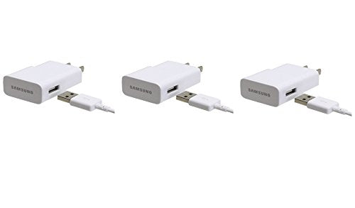 Samsung 2.0 Amp Home Travel Charger for Galaxy S3/S4/Note 2, 3 Pack - Non-Retail Packaging - White