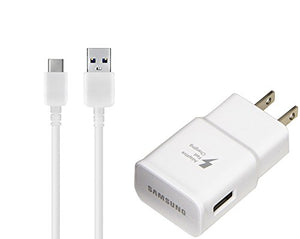 OEM Adaptive Fast Charger for Galaxy Book 12-inch 15W with certified USB Type-C Data and Charging Cable. (WHITE / 3.3FT / 1M Cable)