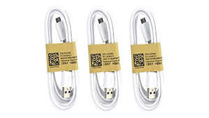 Samsung USB Data Cable for Galaxy S3/S4/Note 2 & Other Smartphones, 3 Pack - Non-Retail Packaging - White