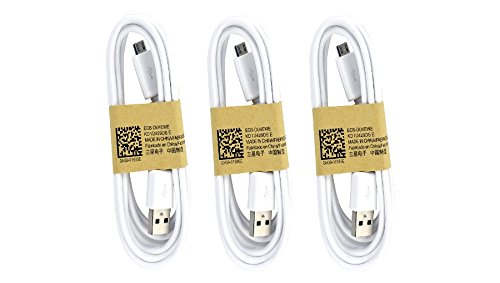 Samsung USB Data Cable for Galaxy S3/S4/Note 2 & Other Smartphones, 3 Pack - Non-Retail Packaging - White