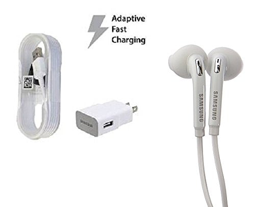Samsung OEM Original Charging Adapter Travel Charger + OEM Micro USB Data Charge Sync 5 Foot Cables