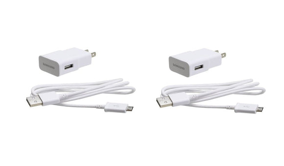 Samsung Universal Travel Charger for Galaxy S3/S4/Note 2, 2 Pack - Non-Retail Packaging - White