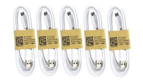 Samsung USB Sync Data Cable for Galaxy S4/S3, 5 Pack - Non-Retail Packaging - White