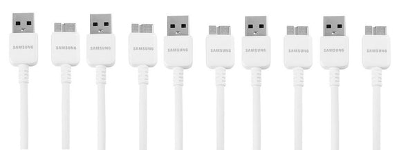 Samsung USB 3.0 Data Cable for Galaxy Note 3, 5 Pack - Non-Retail Packaging - White