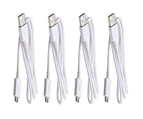 Samsung USB Charging Data Cable for Galaxy S2/S3/S4/Note 1/2, 4 Pack - Non-Retail Packaging - White