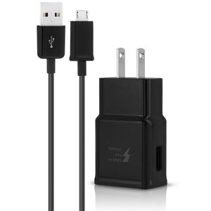 Samsung Adaptive Fast Charging USB Wall Charger EP-TA20JBE+5' Micro USB Cable-Black