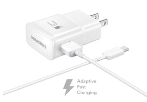 Samsung Galaxy S8 Adaptive Fast Charger Type C Cable Kit! [1 Wall Charger + 4 FT Type C USB Cable] Adaptive Fast Charging uses dual voltages for up to 50% faster charging! - Bulk Packaging