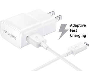 Samsung Galaxy Tab E 9.6 Adaptive Fast Charger Micro USB 2.0 Cable Kit! [1 Wall Charger + 5 FT Micro USB Cable] Adaptive Fast Charging uses Dual voltages for up to 50% Faster Charging! Bulk Packaging