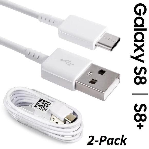 2 Pack Samsung USB-C Data Charging Cable for Galaxy S9/S9+/Note 9/S8/S8+ - White EP-DG950CWE- 100% Original - Bulk Packaging