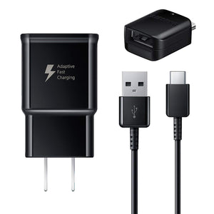 Adaptive Fast Charger [Wall Charger + Type-C USB Cable + OTG Adapter USB-A to USB-C Connector] Compatible with Samsung Galaxy S10 S10+ S9 S9+ Note 9 S8 Active S8+ Note 8 Tab S3 Plus Cell Phones