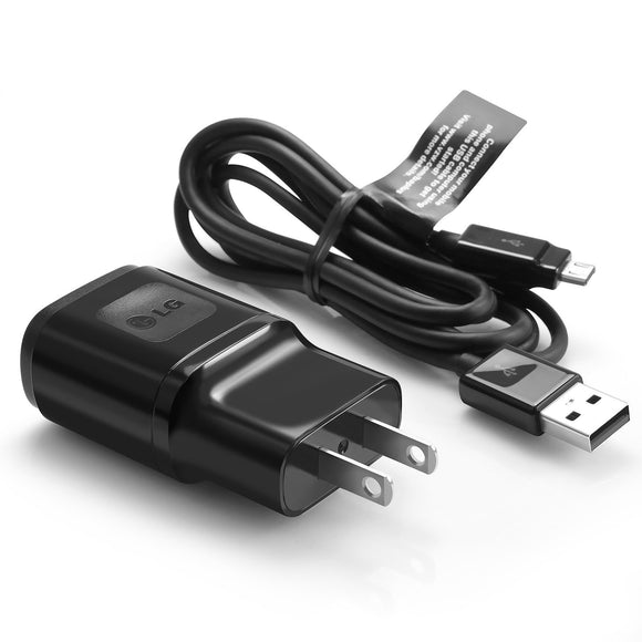 LG Micro USB Travel Charger Adapter with Cable OEM MCS-04, Black
