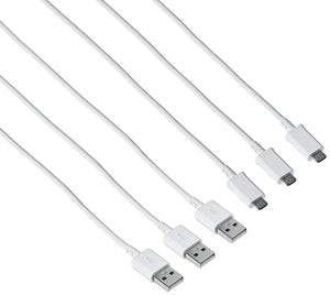 Samsung OEM 5-Feet Micro USB Data Sync Charging Cables for Galaxy S3/S4, 3-Pack - Non-Retail Packaging - White