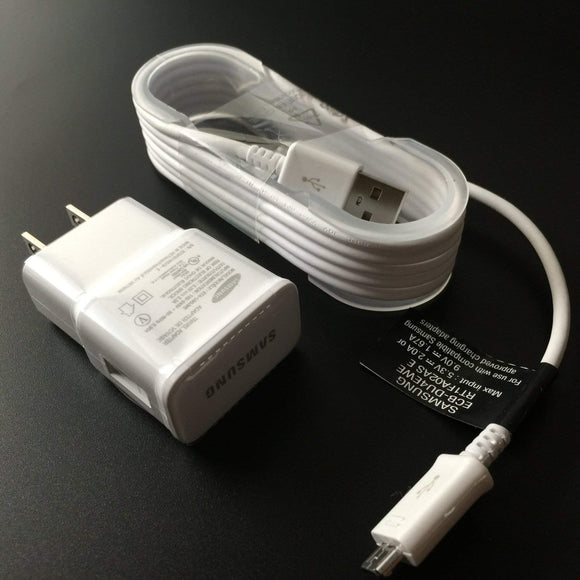 Samsung 2.0Amp Charger - For Samsung Galaxy S/S2/S3/S4/Mini/Nexus 7 (White) - Come's with (2) - 5FT USB